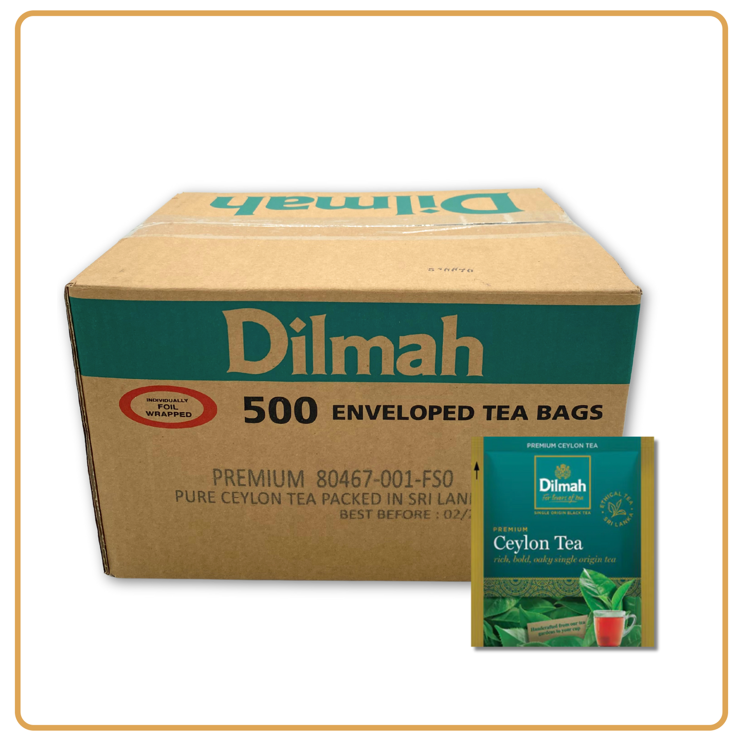 Premium Ceylon Black Tea - 500 Enveloped Tea Bags