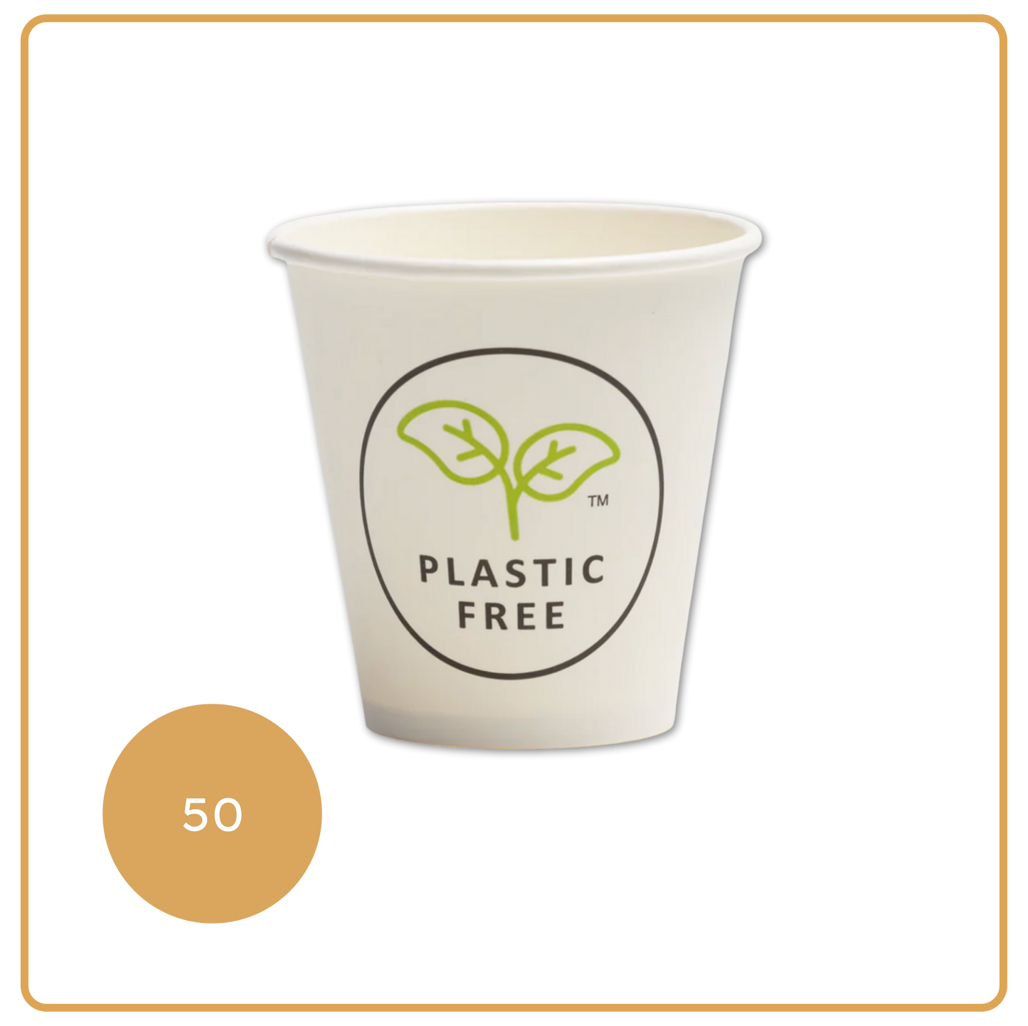 50 Plastic Free Takeaway Coffee Cups 8oz 80 mm