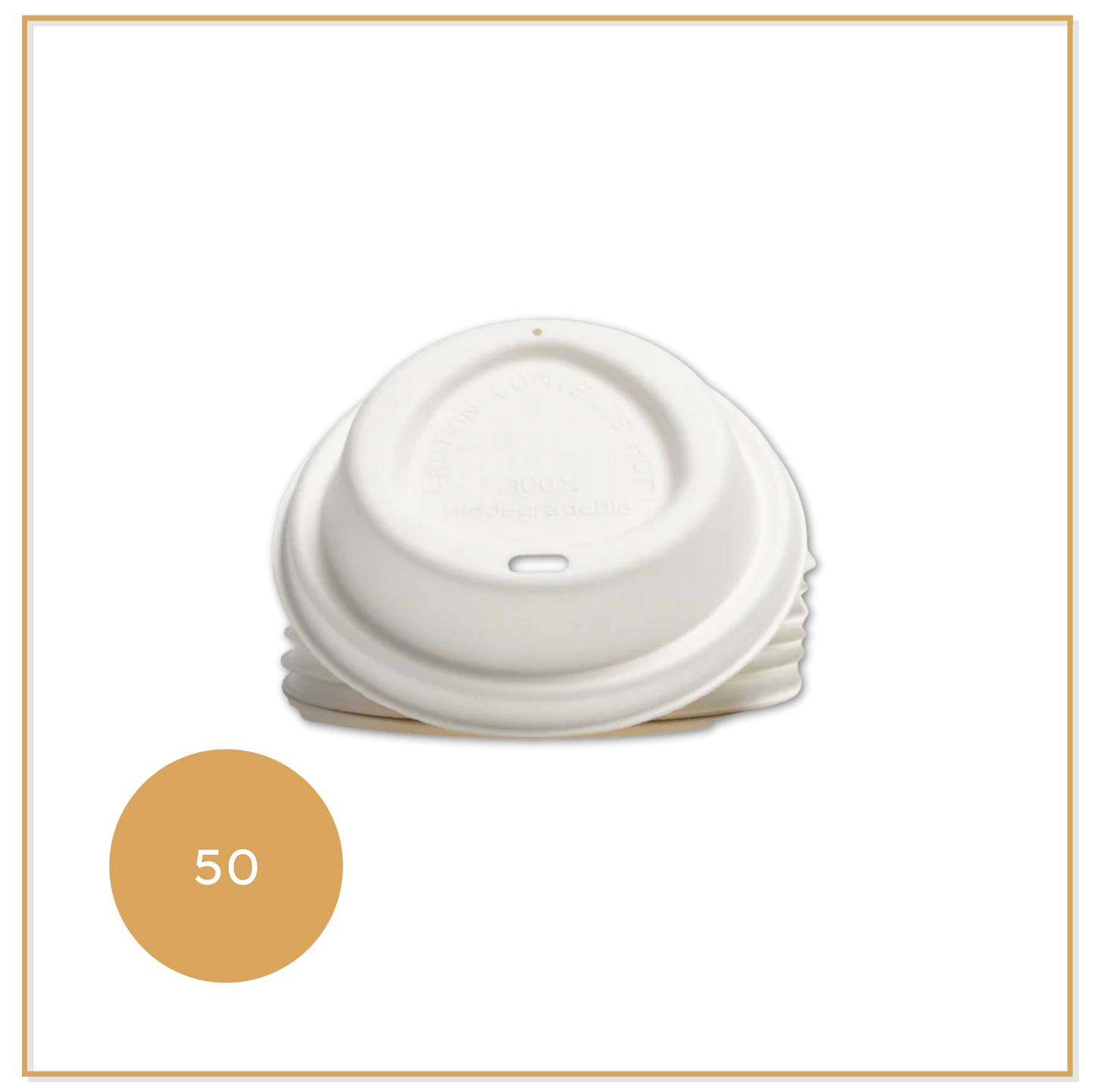 50 Plastic Free Takeaway Lids 80mm