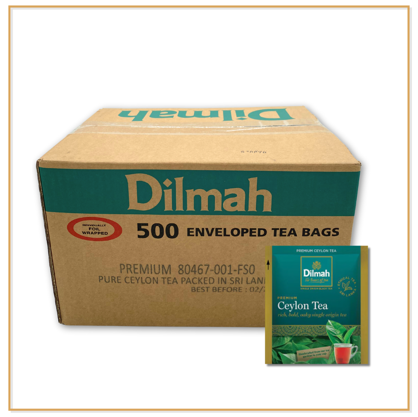 Premium Ceylon Black Tea - 500 Enveloped Tea Bags