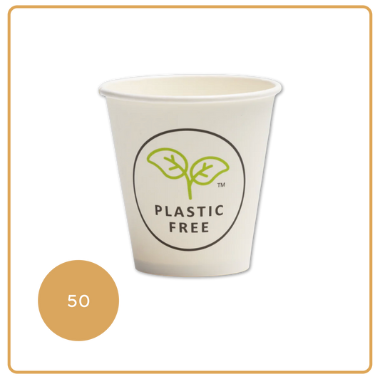 50 Plastic Free Takeaway Coffee Cups 8oz 80 mm