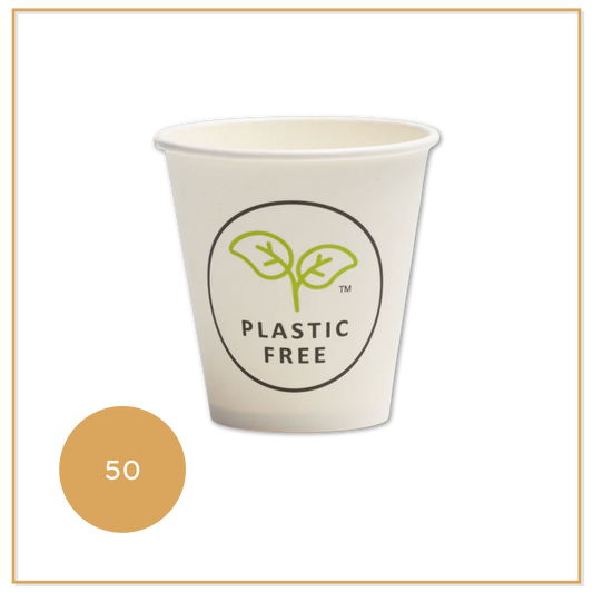 50 Plastic Free Takeaway Coffee Cups 8oz 80 mm