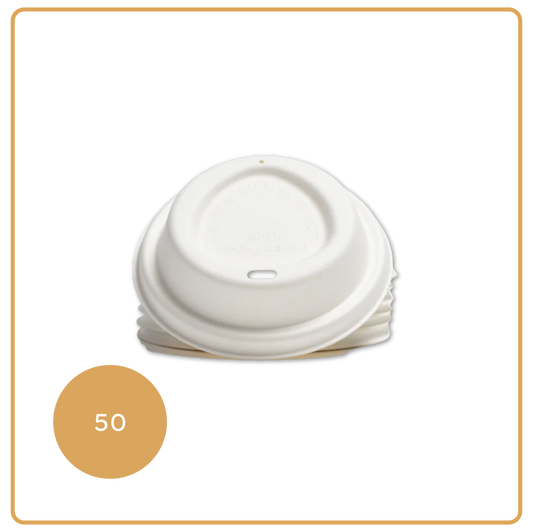 50 Plastic Free Takeaway Lids 80mm