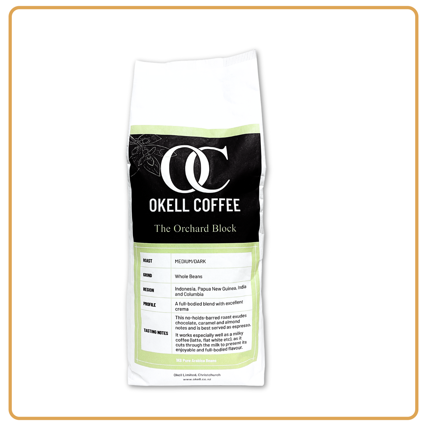 Okell Coffee Orchard Block Beans - 1kg